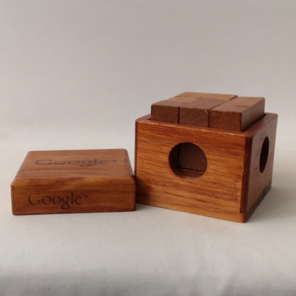Google-Branded Wood Puzzle in Wooden Box - Picture 3 of 5